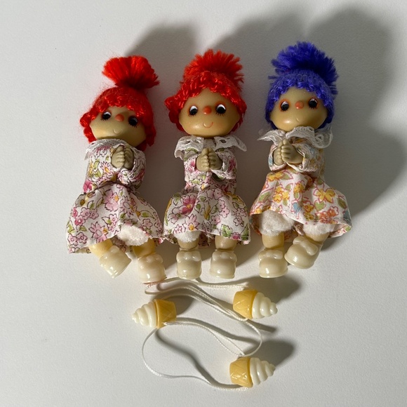 Vintage 80s Mini Ice Cream Hugger Dolls Set of 3 (DVS) - Picture 2 of 4